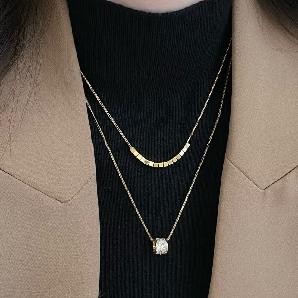 Layered Gold Tone Necklace Set